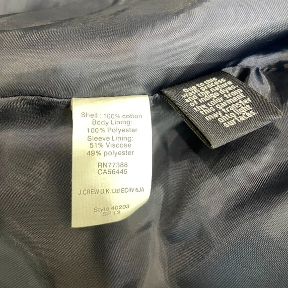 J. Crew Schoolboy Blazer Womens Size 2 Navy Blue White Polka Dot 2-Button Jacket - Picture 10 of 10